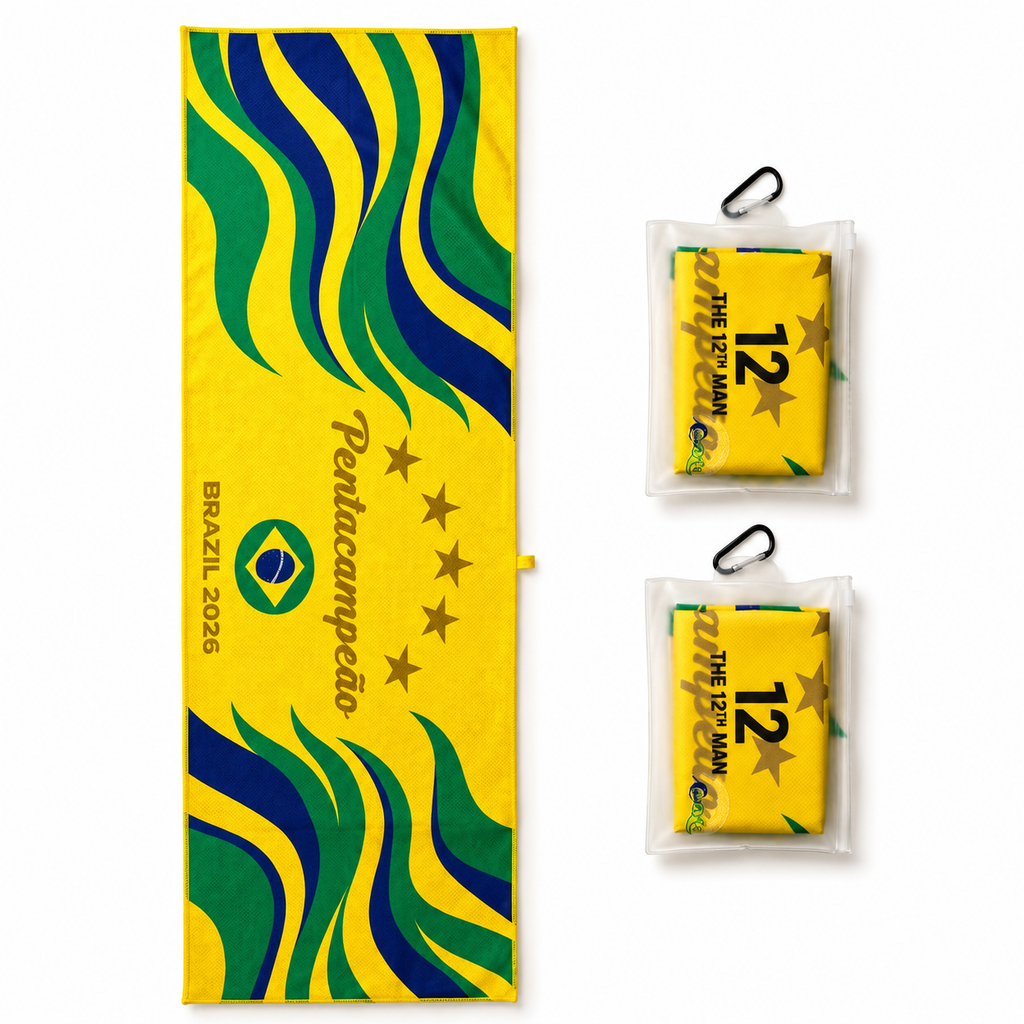 CoolChill Soccer Fan Cooling Towel  Kit with EVA Pouch & Carabiner 2 pack
